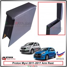 Perodua Myvi (2nd Gen) 2011-2017 4' Plywood PVC Armrest Center Console Box (Black)